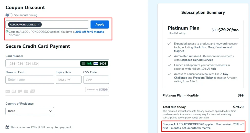 Helium 10 Coupon code
