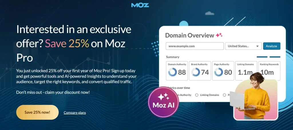 Moz 25% discount page